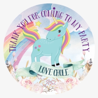 Personalised Cute Unicorn Party Stickers Party Labels - Sticker #6169478