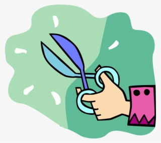 Vector Illustration Of Hand With Scissors Hand-operated #6169879