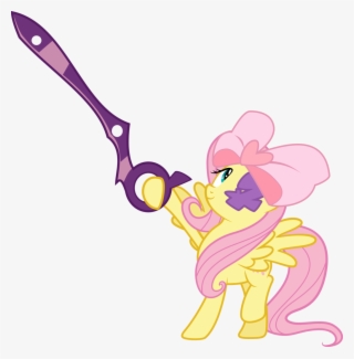 Fluttershy W Ribbon Eye Patch And Scissors #6169937