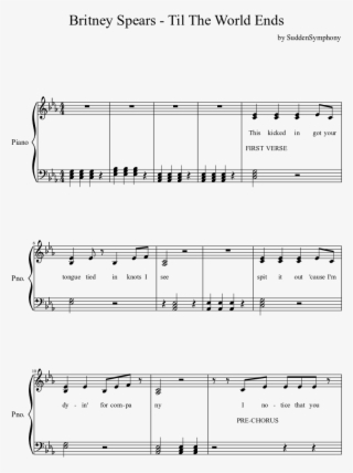 Print - Britney Spears Till The World Ends Sheet Music #6171309