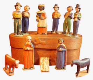 A Very Rare Th Century Grodnerthal Woodens - 9 Piece Nativity Set #6172023