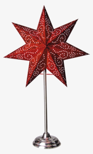 Star On Base Antique - Röd Julstjärna På Fot #6172566