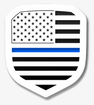 American Flag Thin Blue Line Grille Emblem - Ribbon Coffee Mug #6172827