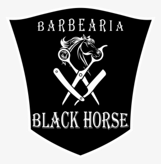 Brasão Barbearia Black Horse Png #6183416