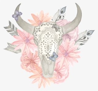 Sticker Boheme Tete De Buffle Romantique Ambiance Sticker - Buffalo Skull Pillow Case #6184674