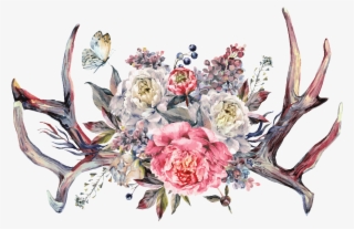 Sticker Boheme Cornes De Buffle Fleuri Ambiance Sticker #6185114