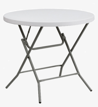 32 Round Granite White Plastic Folding Table Lowboy - Foldable Table Round #6187800