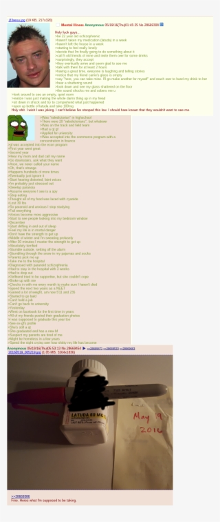 Anon Has Schizophrenia - 4chan Schizophrenia Post #6188698