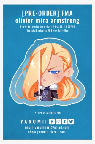 [pre-order] Fullmetal Alchemist Acrylic Pins [25g] - Poster #6189078