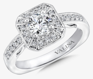Valina Geometric Shape Halo Mounting - Queenelizabethjewels Diamond Engagement Ring 14k White #6189791