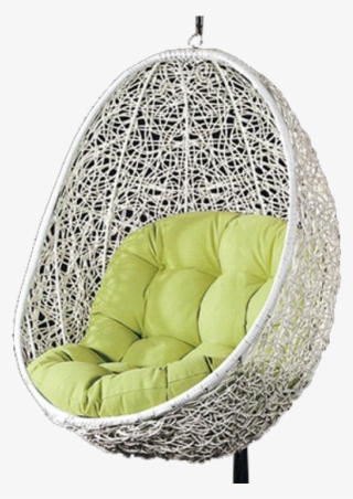 White Egg Shape Garden Rattan Single Seater Swing - Shopping Mall #6190443