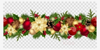 Christmas Garland Border Png Clipart Garland Christmas - Clipart Transparent Christmas Garland #6192166