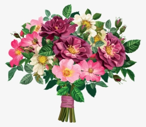 Rose Clipart Flower Bouquet Pencil And In Color Rose - Flower Bouquet Transparent Background #620368
