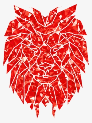 This Free Icons Png Design Of Ruby Polygonal Lion Face #620802