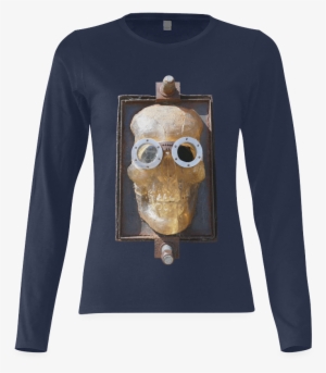 Steampunk Skull Sunny Women's T Shirt (model T07) - Steampunk Skull Tote Bag, Adult Unisex, Black #621091