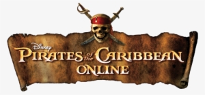 Potco Logo Scroll Skull Hor - Pirates Of Caribbean Logo Png #621479