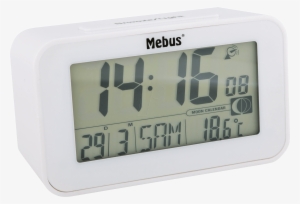 Radio Alarm Clock Digital, Moon Phase, White Mebus - Mebus Funkwecker Mit Thermometer Weiß #622020