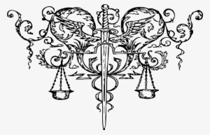 Scales, Sword, Justice, Law, Decoration, Cartoon - Scale Of Justice And Sword #623299