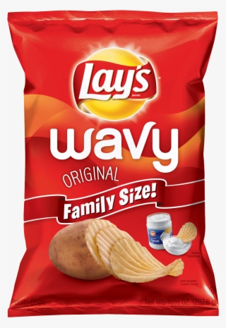 Lays Classic Potato Chips Packet Png Image - Family Size Wavy Lays #623561
