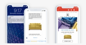 Two Cell Phones On Left With Facebook Messenger Notification #623982