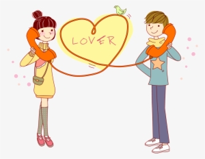 Cartoon Dating Illustration Valentines Day Elements - Illustration #624328