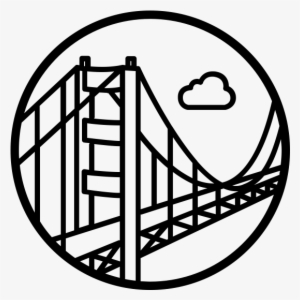 Golden Gate Bridge Black And White Drawing #625183