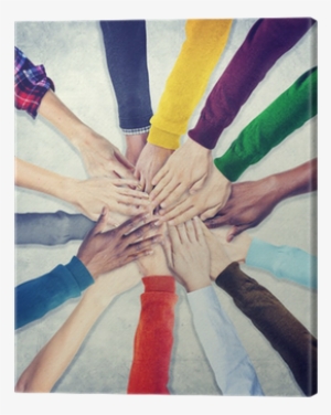 Group Of Human Hands Holding Together Canvas Print - Zusammen Hände Halten #626457