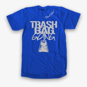Royal Blue Trash Bag Gang Tee, White Print #628309