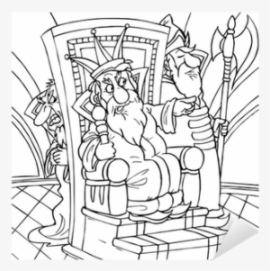 King Sitting In His Throne Surrounded By Courtiers - King #628689