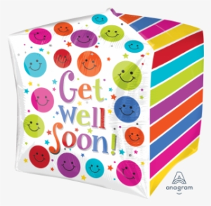 17 - 15" X15" Get Well Soon Cube Cubez - Mylar Balloons #629490