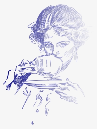 Tea Coffee Beer Cafe Drink - Woman Drink Coffee Drawing #6203717