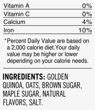 Nutrition Facts Maple Brown Sugar Bottom - Organic Tulsi Ginger Tea, 75g #6210455