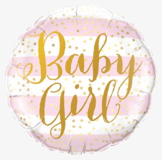 Baby Girl Pink Stripes Foil Balloon - Balloon #6212455