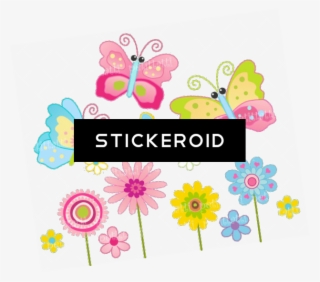 Cute Butterflies Butterfly - Cartoon Butterflies And Flowers #6218387