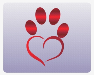 Red Heart Paw W/gradient White And Purple Rectangle - Heart #6227636