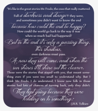 It's Like In The Great Stories, Mr - Lord Of The Rings Quotes Sam It's Like In The Great #6236463