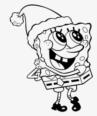 Spongebob Is Very Pleased With Today Christmas Coloring - Free Printable Spongebob Christmas Coloring Pages #6236876