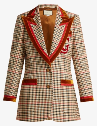 Gucci Red Velvet Trim Blazer - Wool #6239932