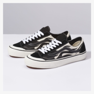 Vans 36 Sf - Black And White Flame Vans #6240816