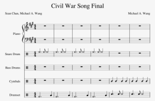 Civil War Song Final Sheet Music For Piano, Percussion - This Is What You Came For #6241109