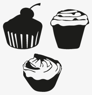 Sticker Deco Cupcake Ambiance Sticker Jus Cu Cupacake - Black #6248552