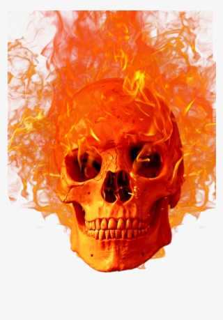Mq Skull Fire Fireflames Flames - Skeleton Fire Png #6253625