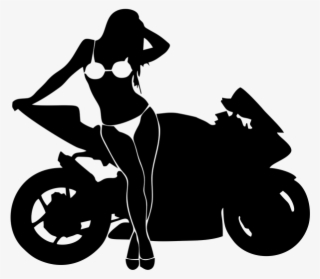 Sexy Girl Decal - Silhouette Motorcycle Chick #6257196