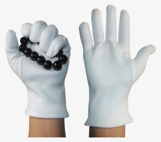 Cotton Padded White Gloves - Wool #6261287