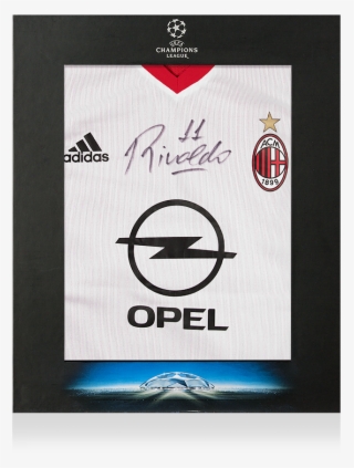 Rivaldo Official Uefa Champions League Front Signed - Ac Milan Away Shirt 2004 05 #6262249