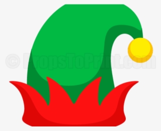 Drawn Santa Hat Pdf - Elf Clipart Transparent #6271451
