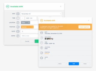 Available Shift Dialogue Boxes In Sling Application #6273989