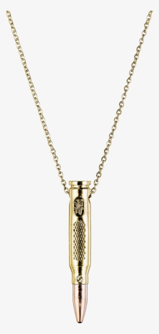 Distressed Gold Bullet Necklace #6275148