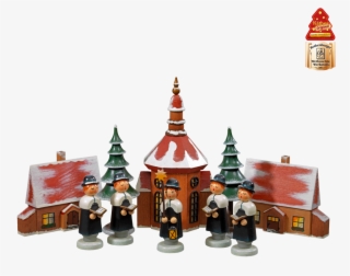 Christmas Carolers With Church And Wooden Box - Christmas Day #6277306