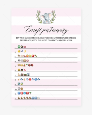Pink Baby Shower Emoji Pictionary Printable By Littlesizzle - Emoji Baby Shower Game Printable #6278284